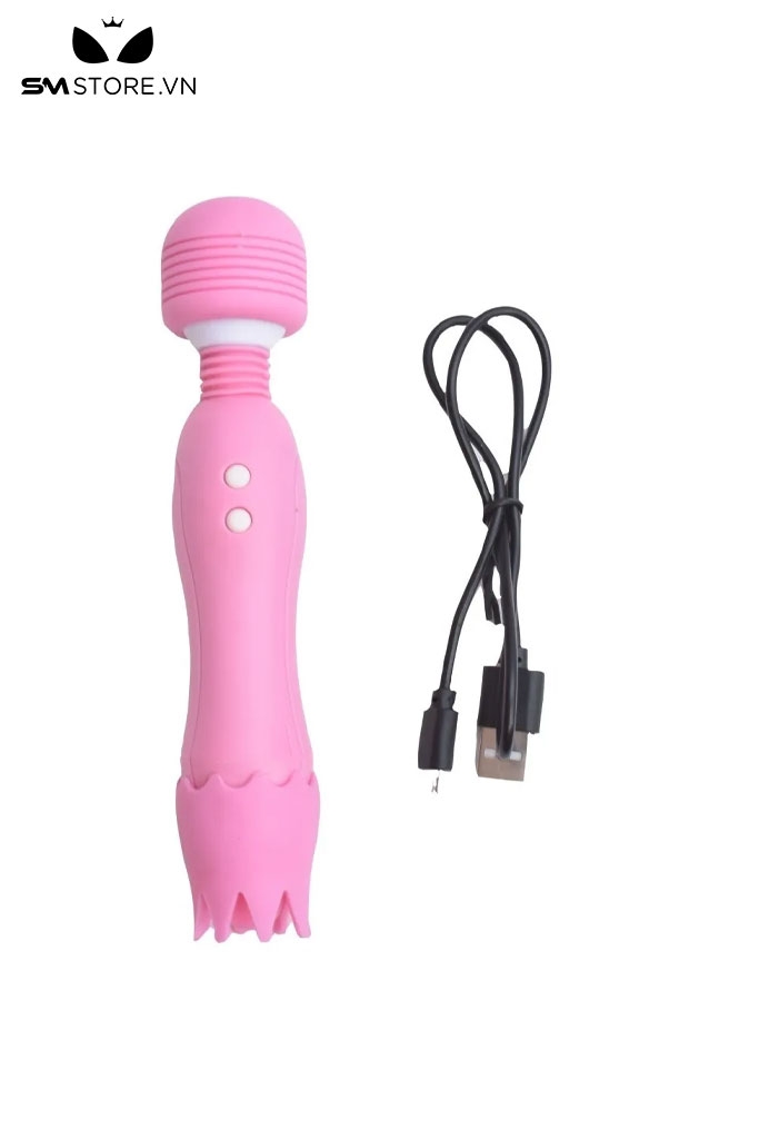 SMT467 - Chày rung tình yêu có lưỡi liếm vương miện silicon dài 17cm