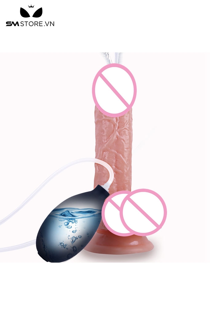 SMT2888 - Dương vật giả bắn tinh dính tường bơm tay dài 18.8cm