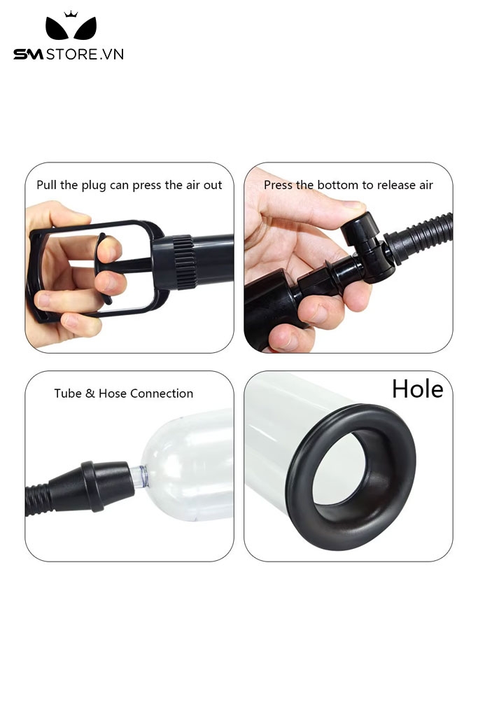 SMT549 - Máy tập tăng kích thước dương vật kéo tay có âm đạo giả dài 185mm