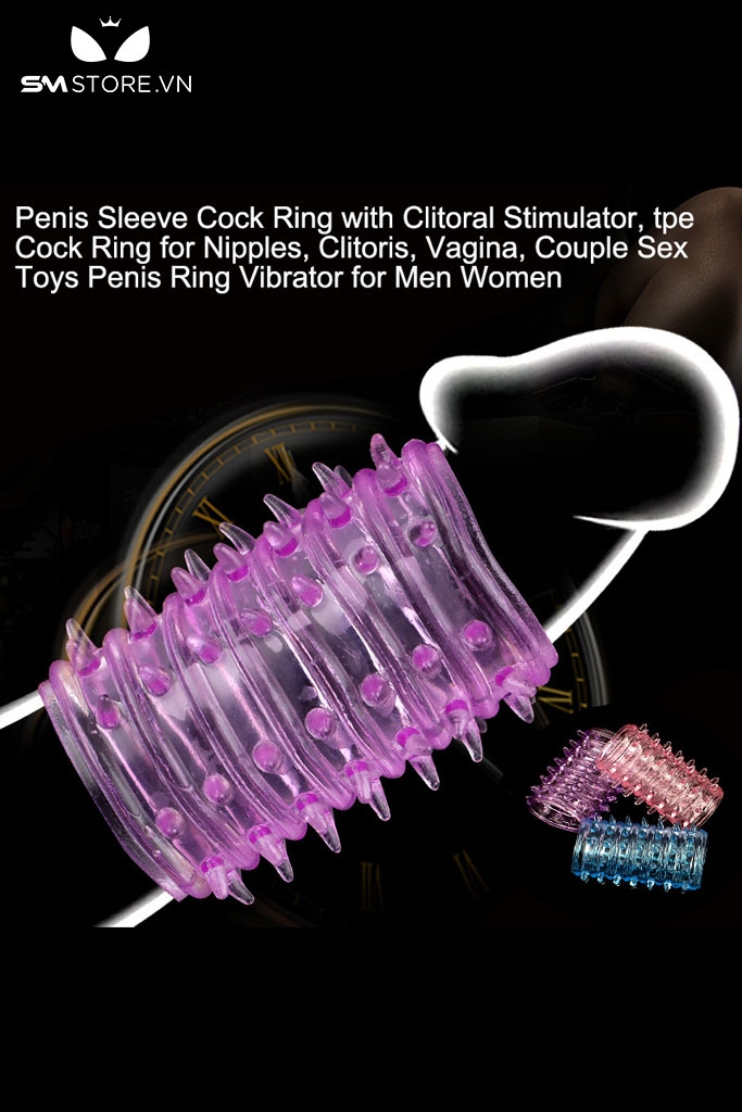 SMT081 - Bao cao su đôn dên giữa silicon trong suốt có gai