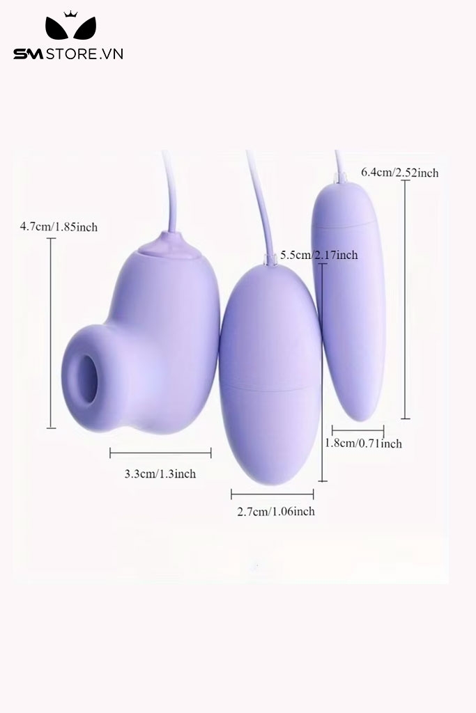 SMT806 - Trứng rung 2 đầu cực mạnh sạc điện dài 8cm màu tím