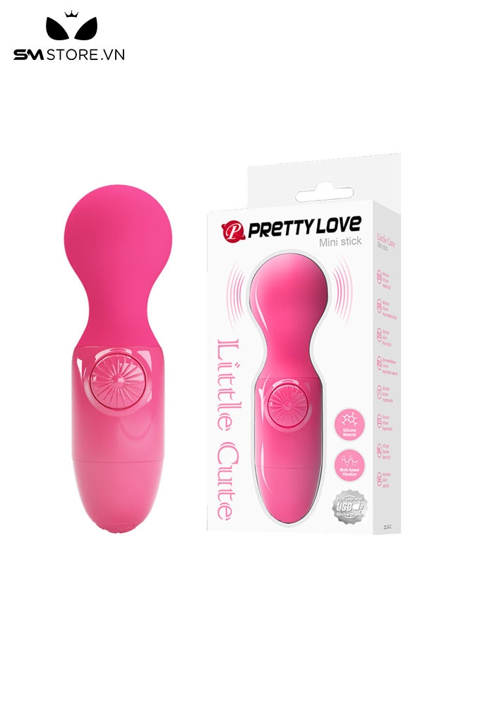 SMT1836 - Chày rung mini silicon Pretty Love có núm xoay dài 12cm