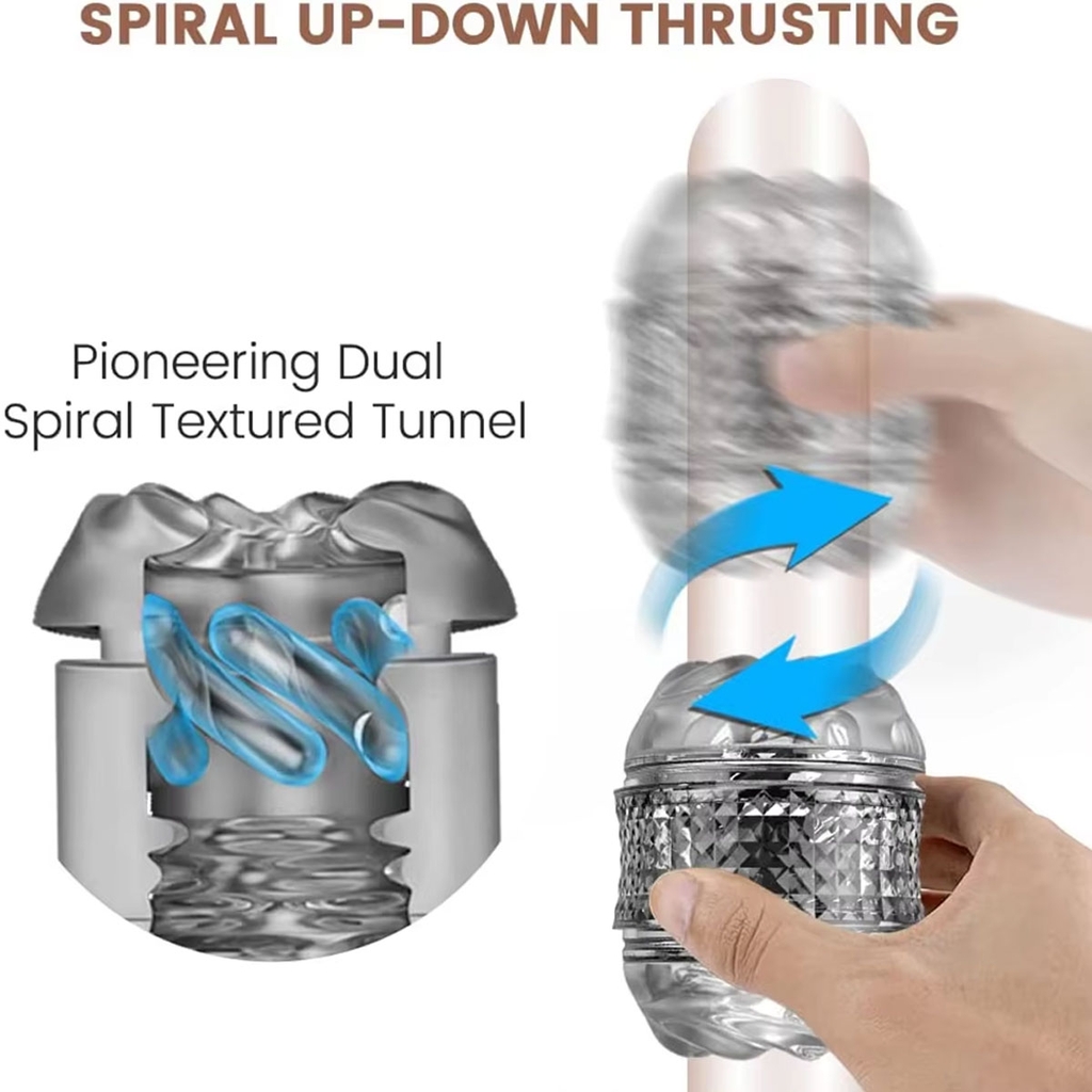 SMT1788 - Cốc thủ dâm hai đầu pha lê silicon trong suốt dài 4.5cm