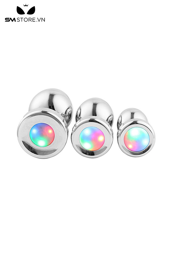 SMT1010 - Butt plug hậu môn kim loại có đèn 7 màu tự động thay đổi