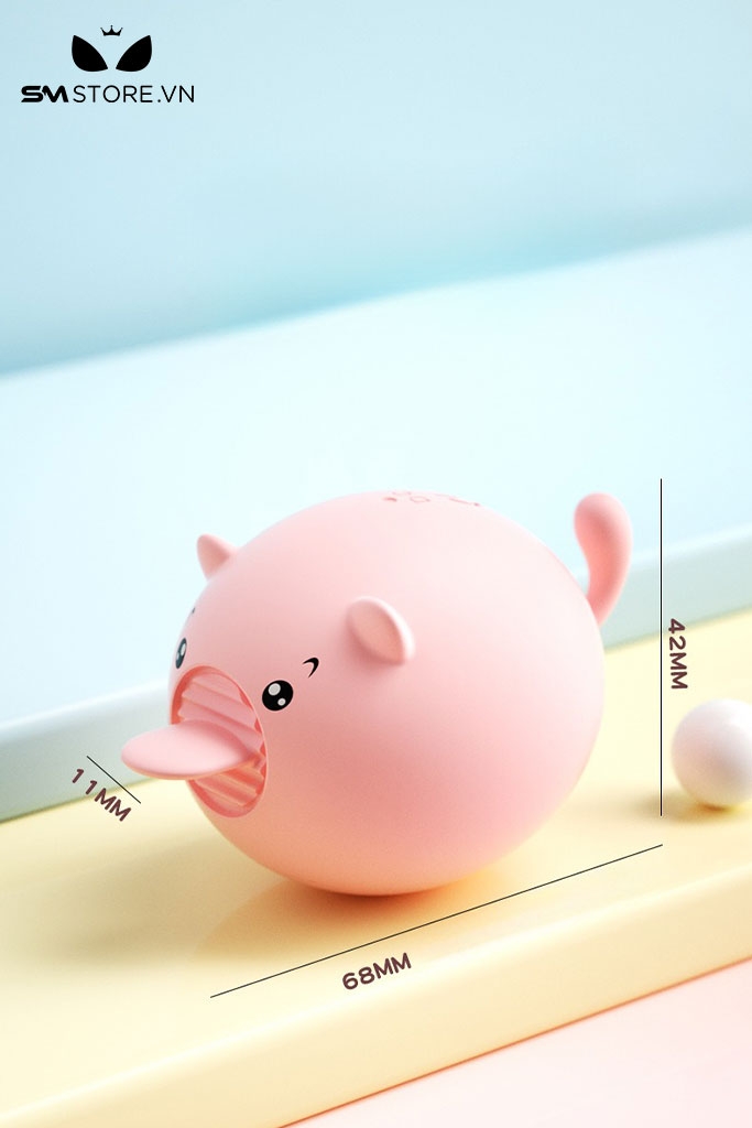 SMT647 - Lưỡi rung silicon hình con lợn màu hồng với 10 chế độ rung