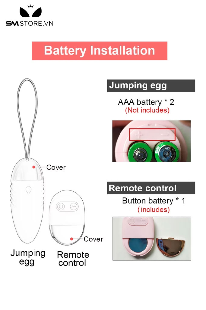 SMT181 - Trứng rung không dây điều khiển từ xa mini màu hồng