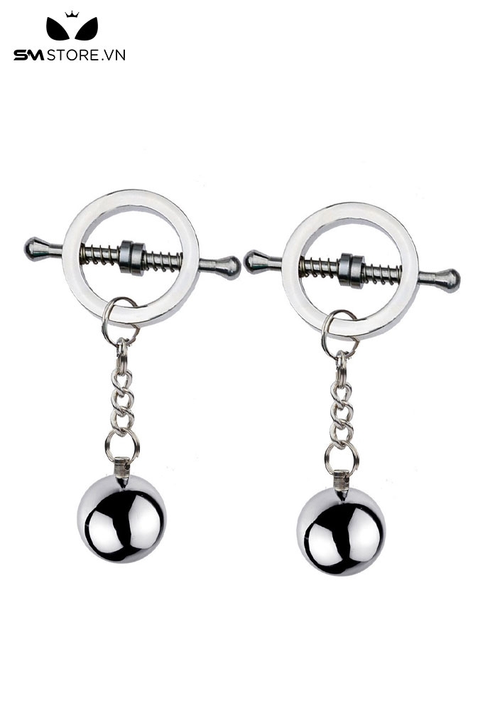 SMT2655 - Kẹp núm vú lò xo mix quả bóng dây inox điều chỉnh được