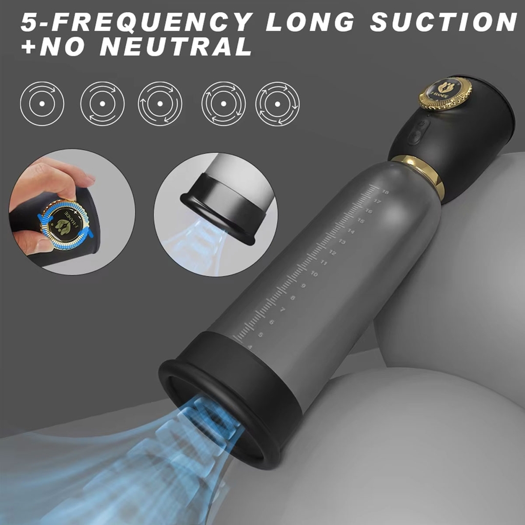 SMT1533 - Máy tập dương vật có 5 chế độ hút sạc điện dài 22cm