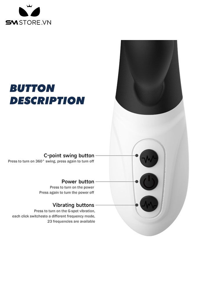 SMT2793 - Máy rung 2 đầu có lưỡi liếm và 23 tần số dài 224mm