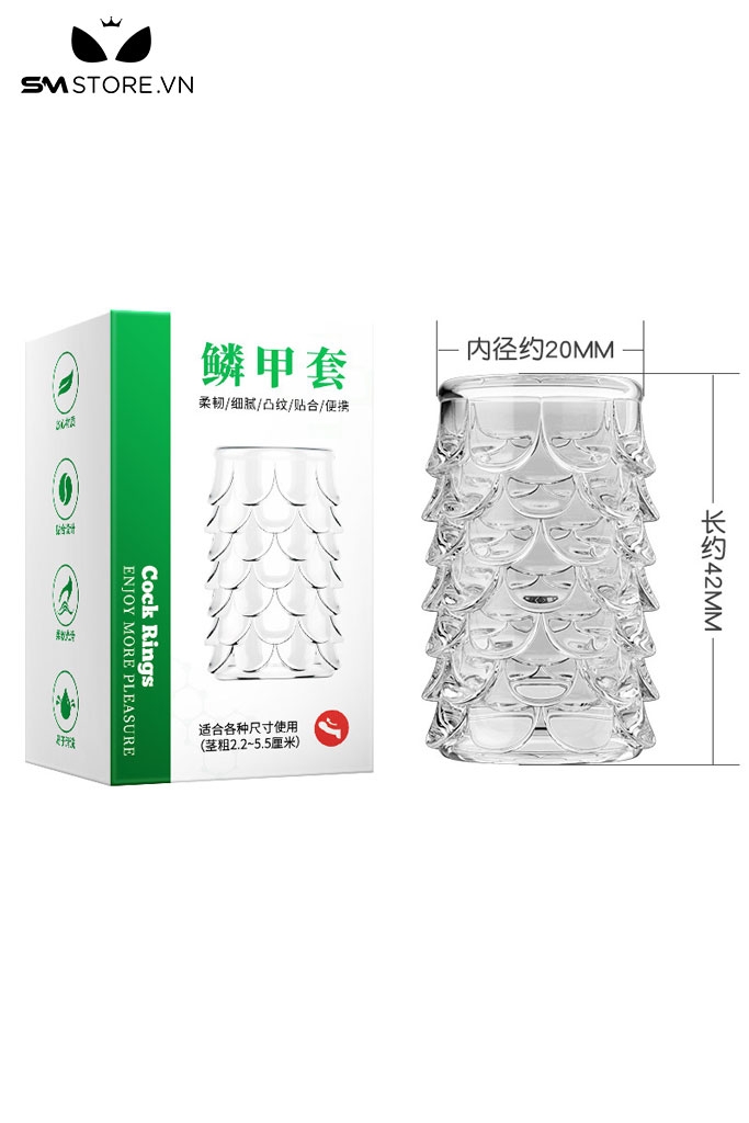 SMT2703 - Vòng đeo dương vật trong suốt khúc giữa dài 42mm