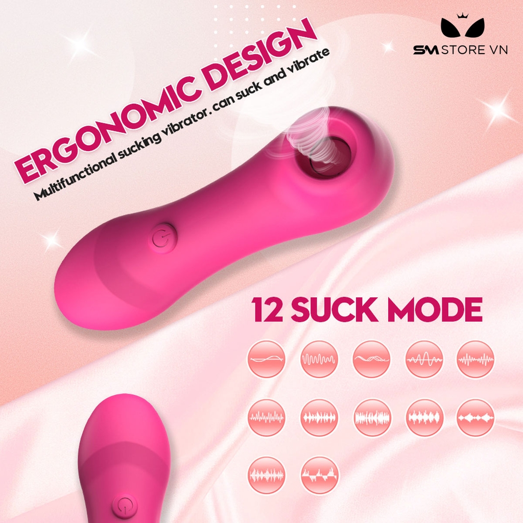 SMT2792 - Máy hút âm đạo silicon có 12 chế độ rung dài 126mm
