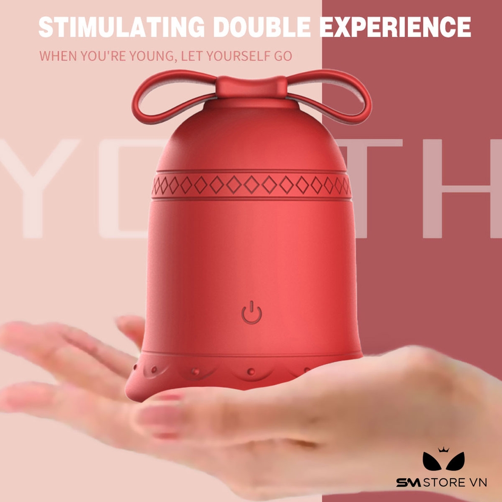 SMT1561 - Máy rung hút 10 tần số có lưỡi liếm hình chuông đỏ