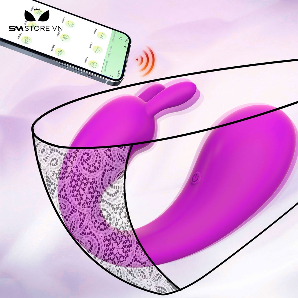 SMT2612 - Trứng rung 2 đầu tai thỏ có 9 chế độ điều khiển qua APP