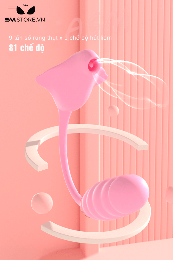 SMT1032 - Máy rung 2 đầu silicon rung thụt và hút liếm dài 34cm