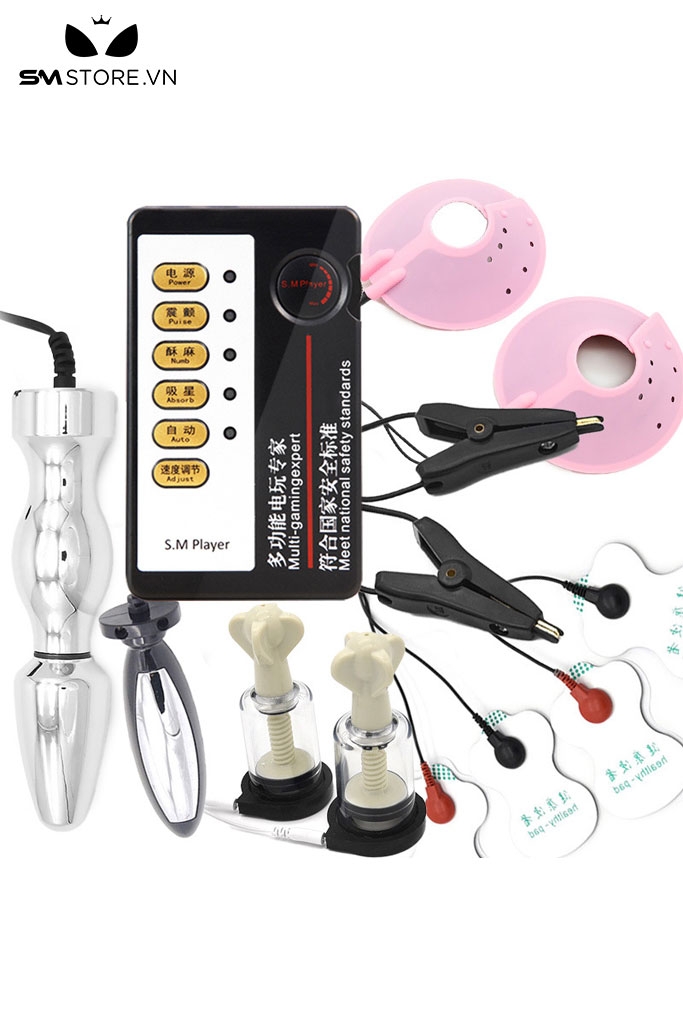 SMT519 - 4 miếng dán kích điện làm bằng nhựa dẻo có 1 dây cắm