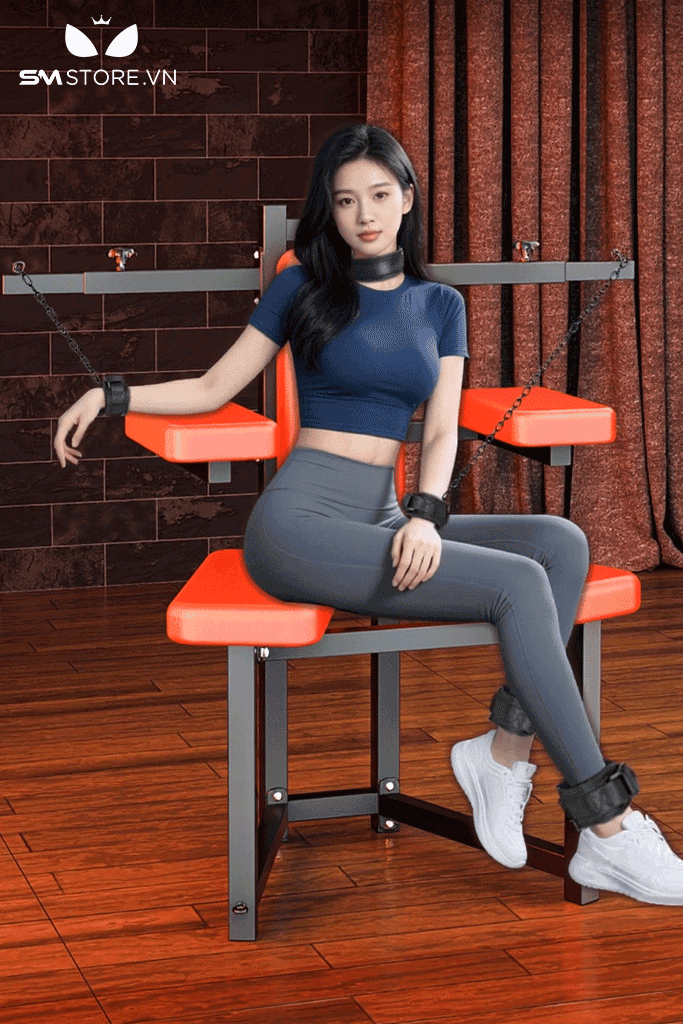 SMT989 - Bộ BDSM cố định tư thế trói tay chân có đệm tay dài 118cm