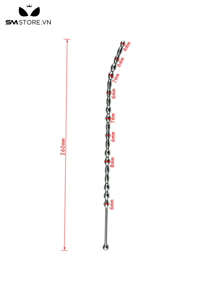 SMT2209 - Que niệu đạo sounding inox dạng chuỗi hạt dài 26cm