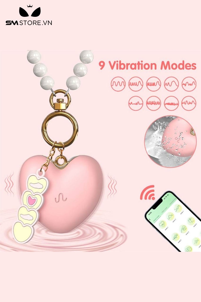 SMT1047 - Trứng rung hình trái tim hồng 9 chế độ theo nhạc, giọng nói