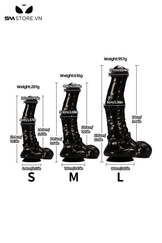 SMT2278 - Dương vật giả Châu Phi dính tường khổng lồ có 3 size