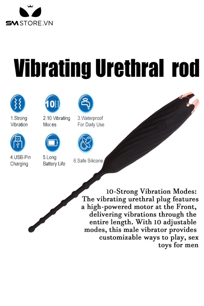 SMT2185 - Sounding niệu đạo có rung silicon mềm dài 20cm