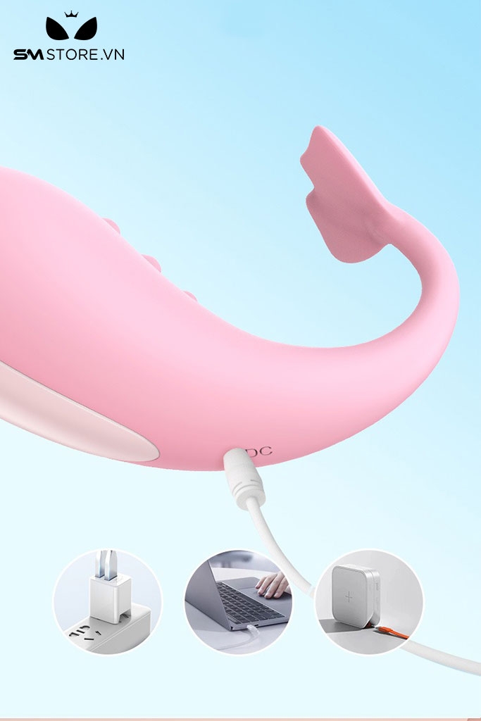 SMT1323 - Trứng rung con cá heo điều khiển qua APP sạc USB