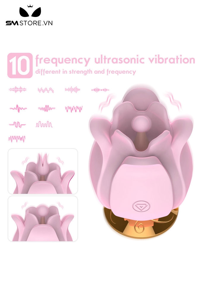 SMT2503 - Máy rung âm vật hình bông hoa tuilip có 10 tần số sạc điện