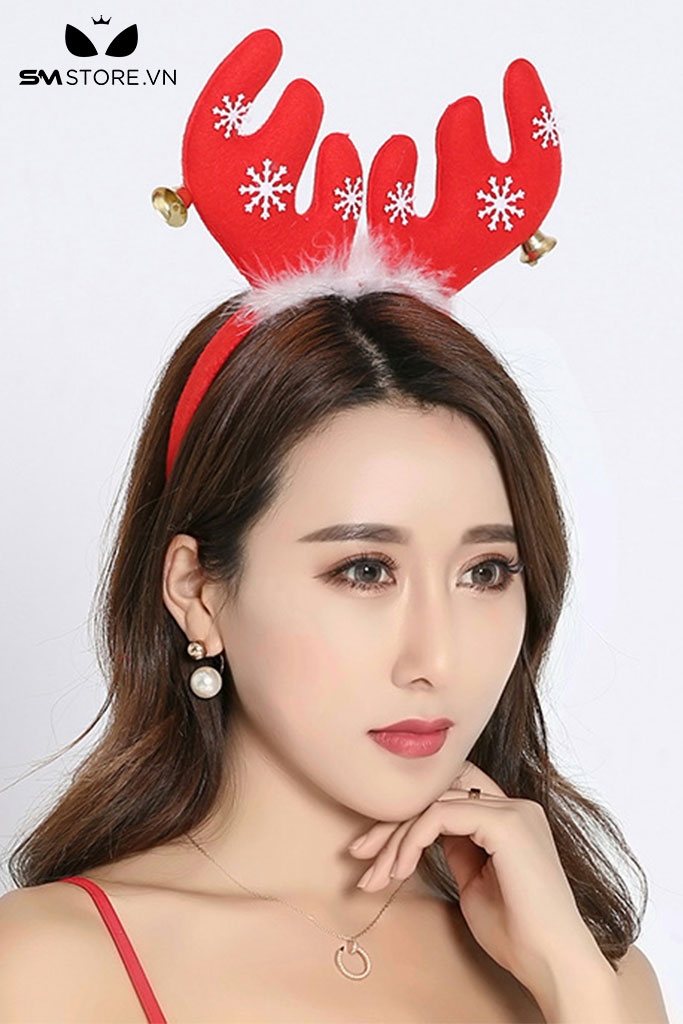 SMP081 - bờm cài tóc noel sừng tuần lộc đáng yêu