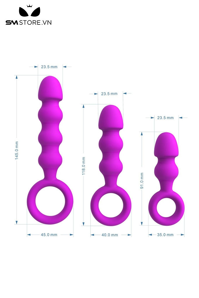 SMT1559 - Đồ chơi hậu môn anal bead làm bằng silicon có 3 size