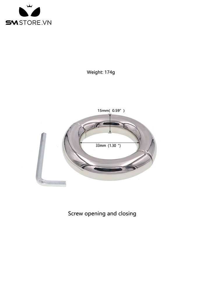 SMT562 - Vòng đeo dương vật inox 3 size thiết kế có vít mở đóng