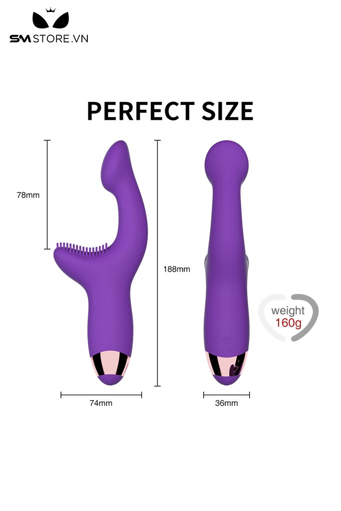 SMT1278 - Máy rung ngón tay silicon có 10 tần số có bề mặt gai