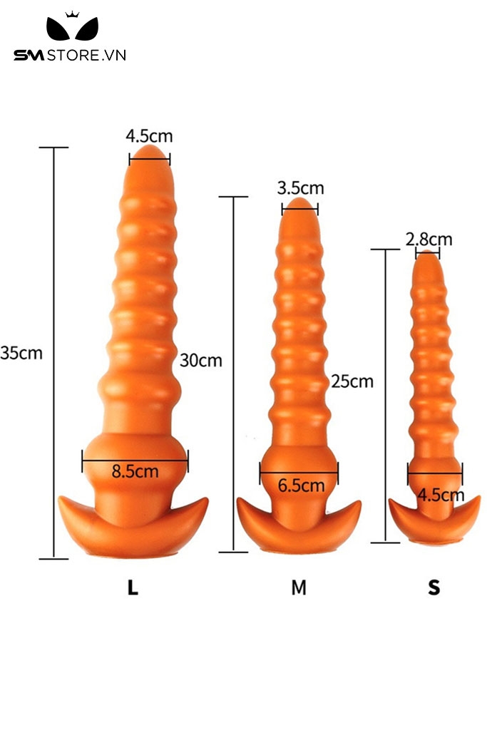 SMT2869 - Đồ chơi hậu môn anal long silicon mềm có 3 kích thước