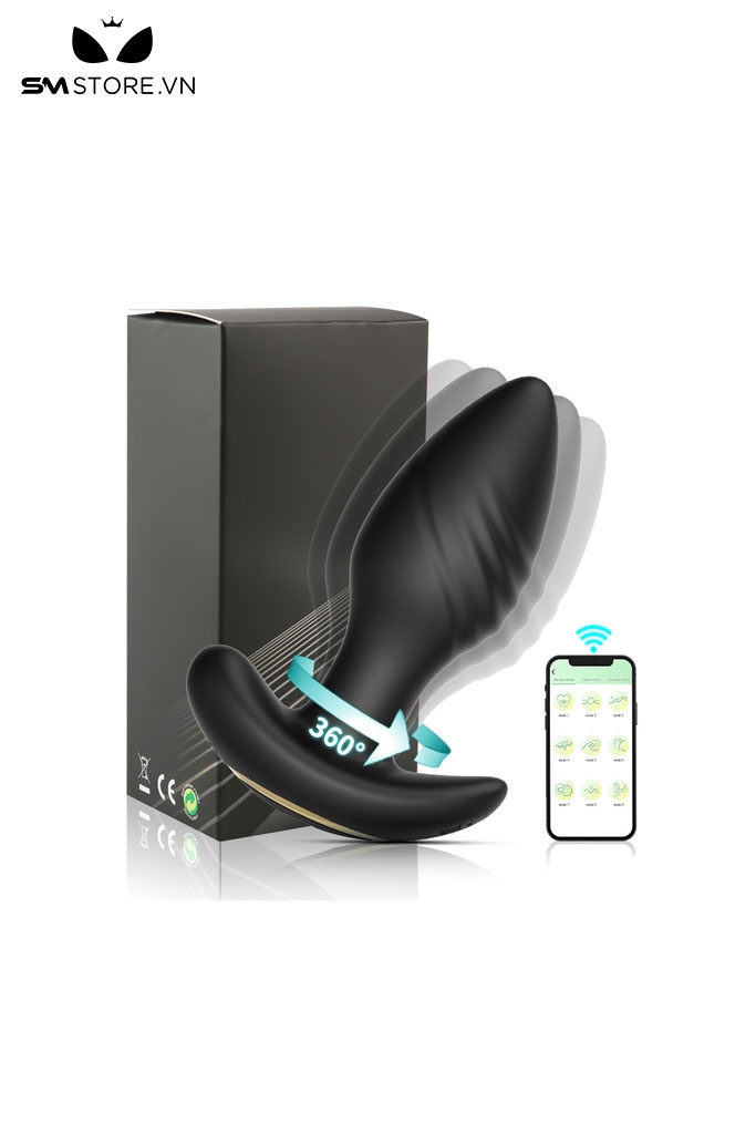 SMT1026 - Butt plug xoắn ốc hậu môn rung ngoáy 360 độ điều khiển từ xa
