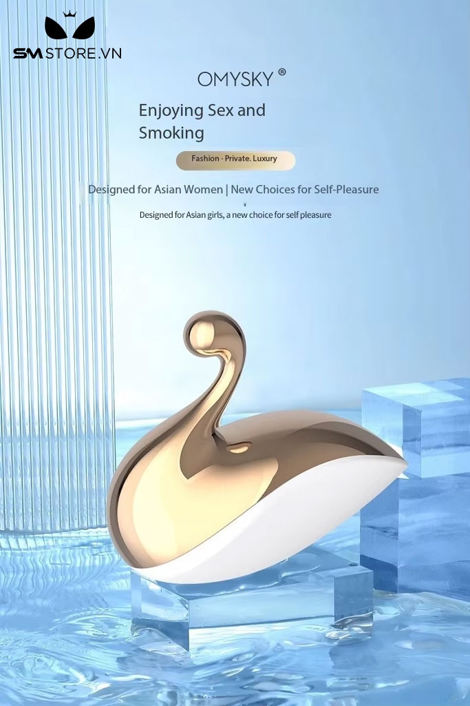 SMT1521 - Trứng rung hút ngụy trang thiên nga trắng có lưỡi liếm