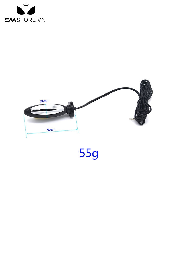 SMT903 - Butt plug kích điện với điện cực làm bằng nhựa màu đen