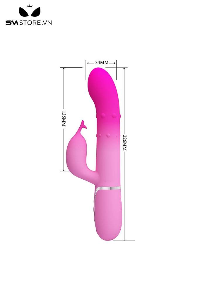SMT1496 - Dương vật giả Pretty love rung xoay 7 tần số có 2 nhánh