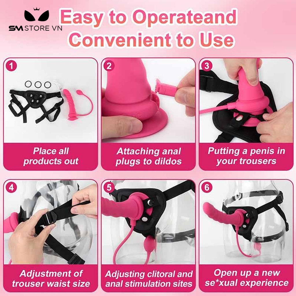 SMT1633 -  Dương vật giả dài 21cm có quần kèm nút hậu môn