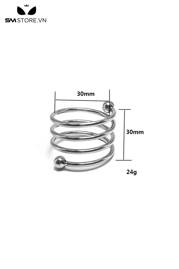 SMT559 - Vòng đeo cu inox hình lò xo có bi với 5 phiên bản khác nhau
