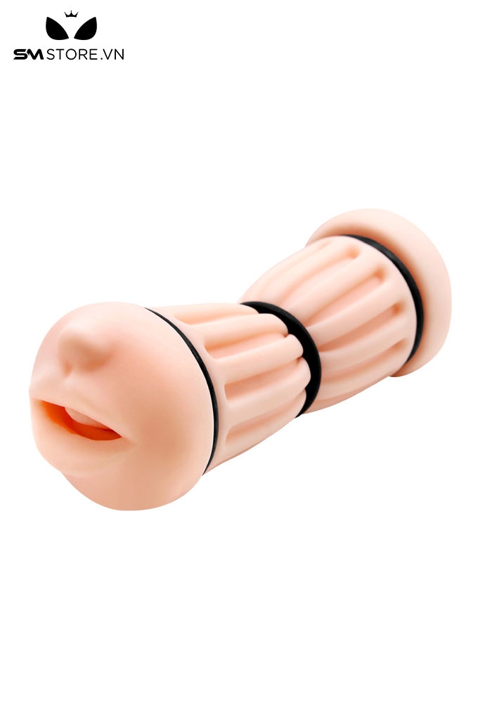 SMT2561 - Miệng giả mix kèm âm đạo giả silicon có 3 vòng đeo