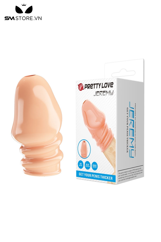 SMT2583 - Bao cao su silicon hở phần đầu Pretty Love dài 7cm