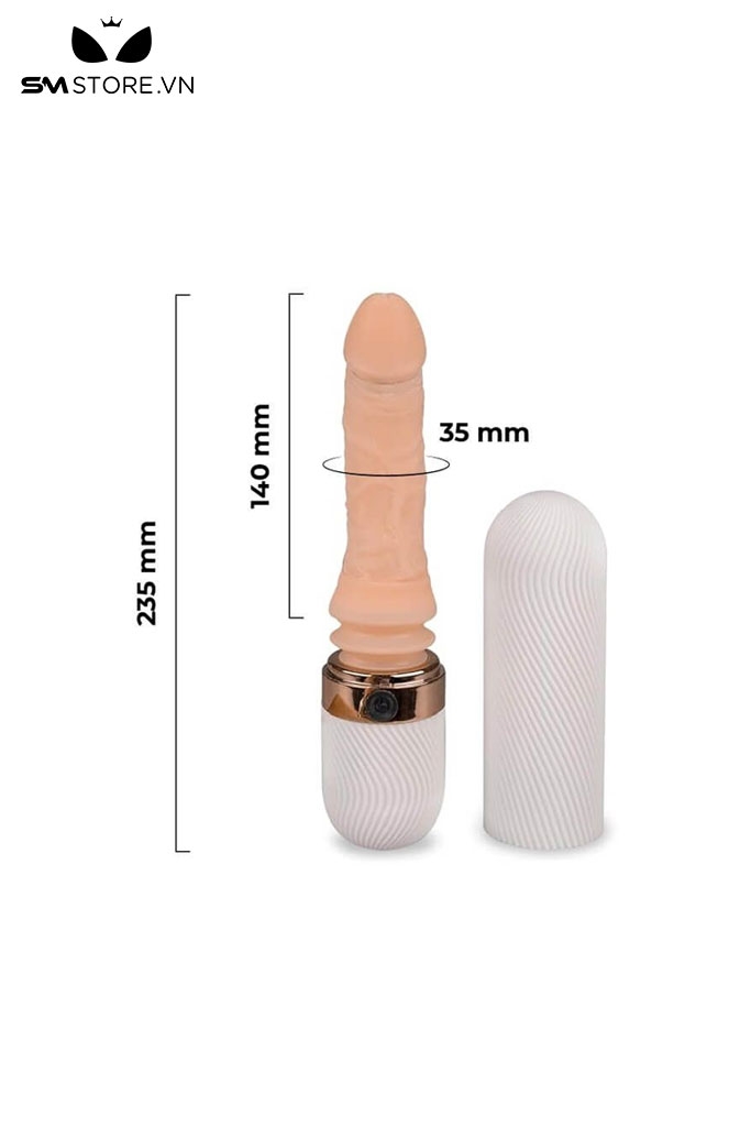 SMT1896 - Dương vật giả silicon tỏa nhiệt đến 42 độ có rung dài 25cm