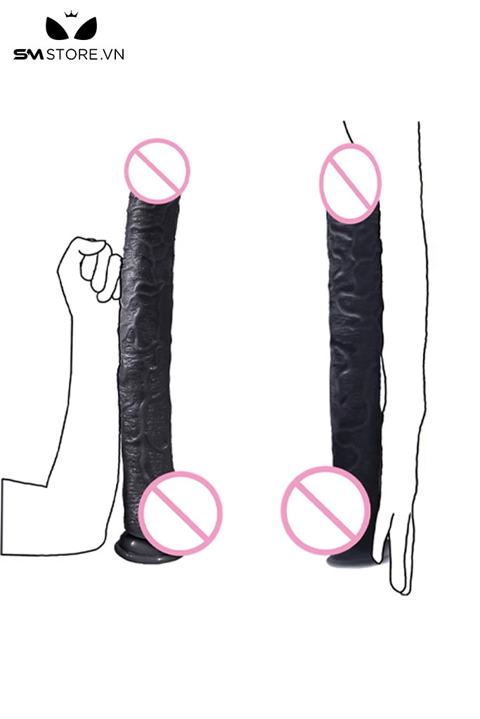 SMT2822 - Dương vật giả siêu dài silicon dài 43cm có gân nổi