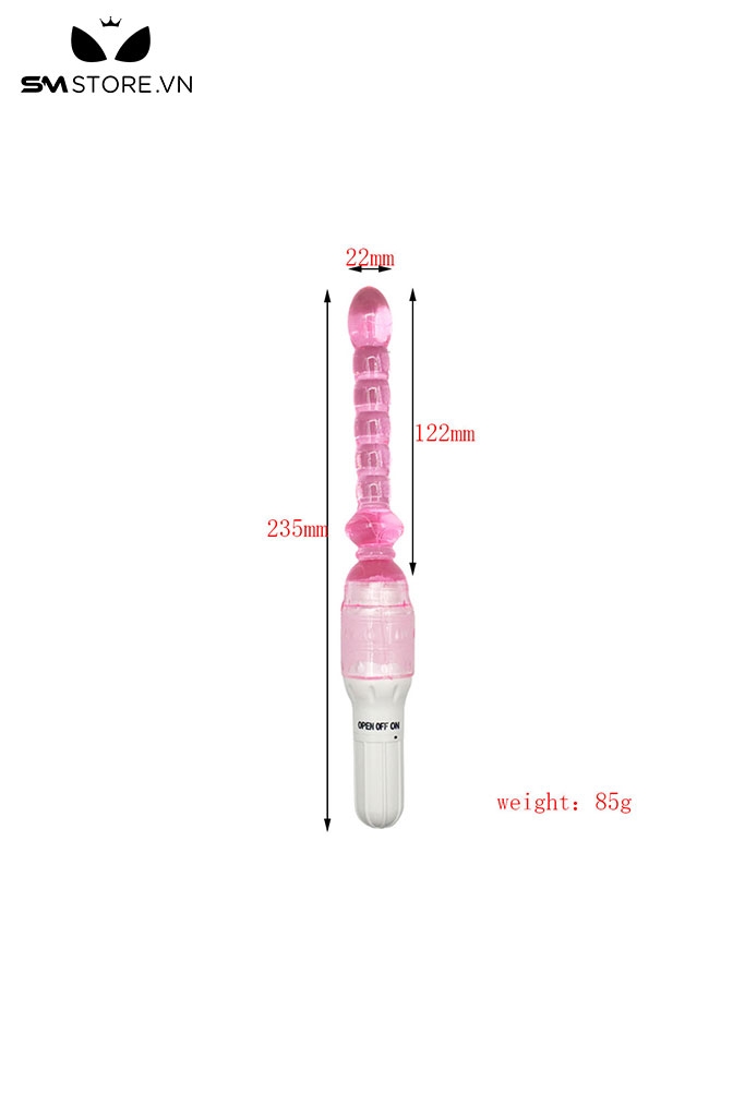 SMT529 - Máy rung hậu môn uốn cong 360 độ với chuỗi hạt màu hồng