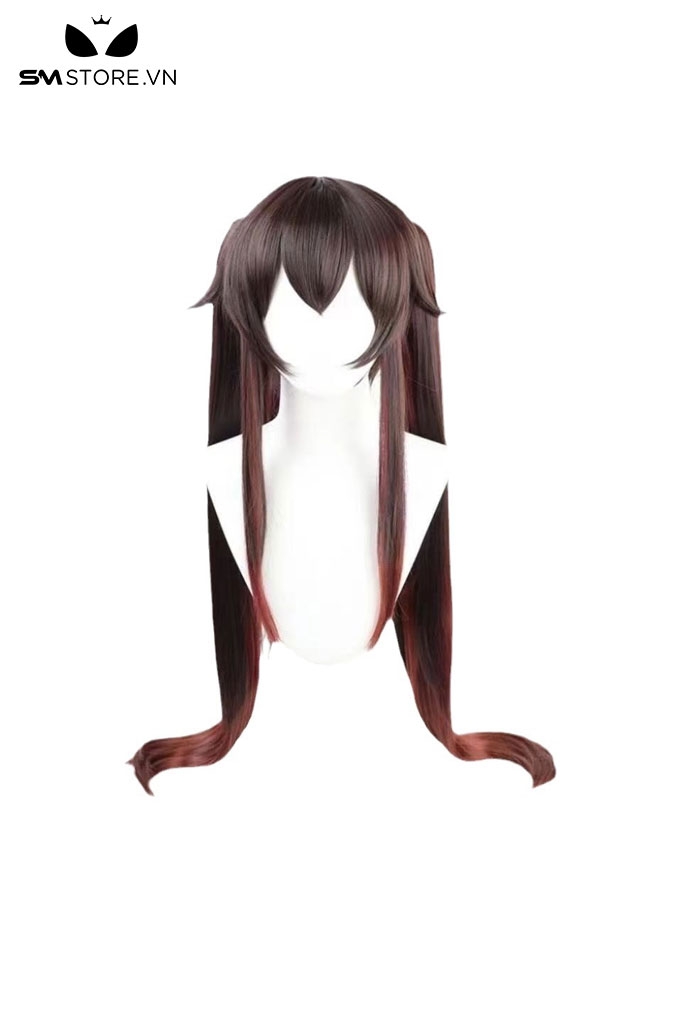 SMP160 - Tóc giả hóa trang buộc kiểu đuôi ngựa màu đen cam