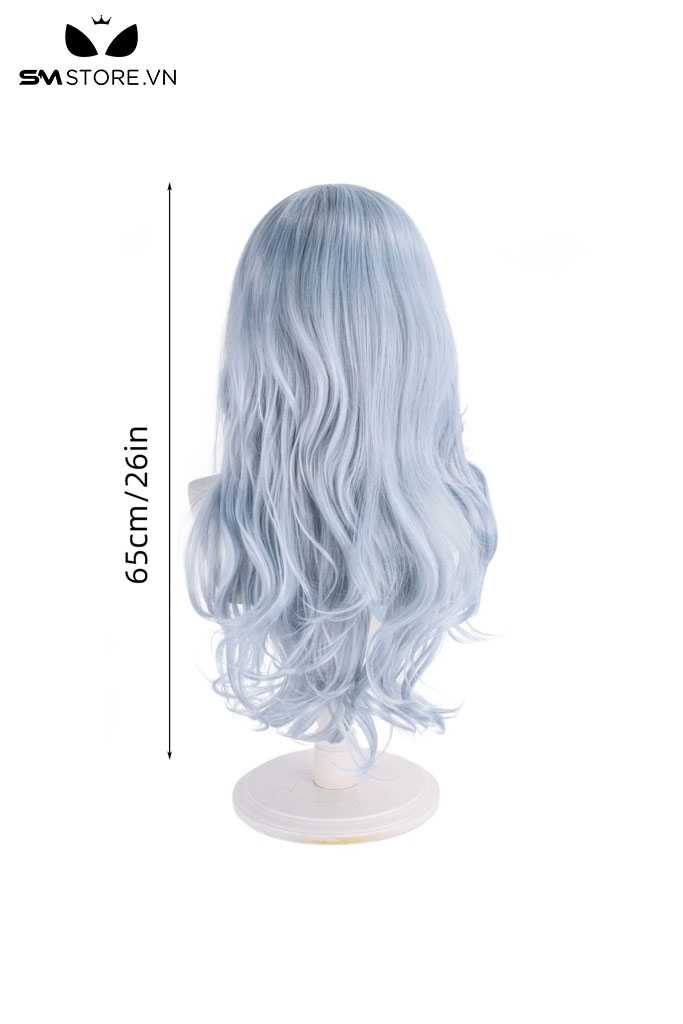 SMP154 - Tóc giả hóa trang anime xoăn lơi màu xanh biển dài 65cm