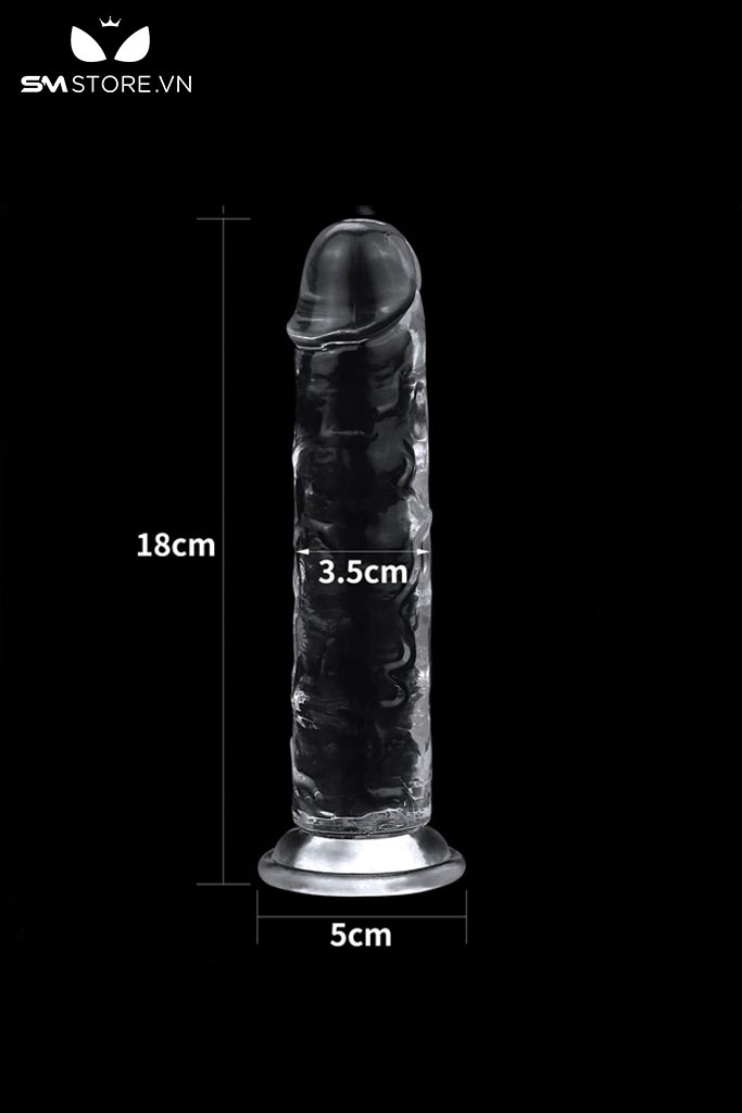 SMT1908 - Dương vật giả silicon Lovetoy trong suốt dài 18cm