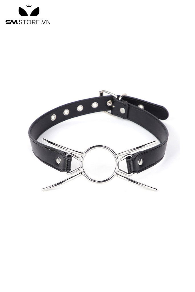 SMT232 - Khóa miệng spider gag với vòng bằng kim loại và dây đeo PU