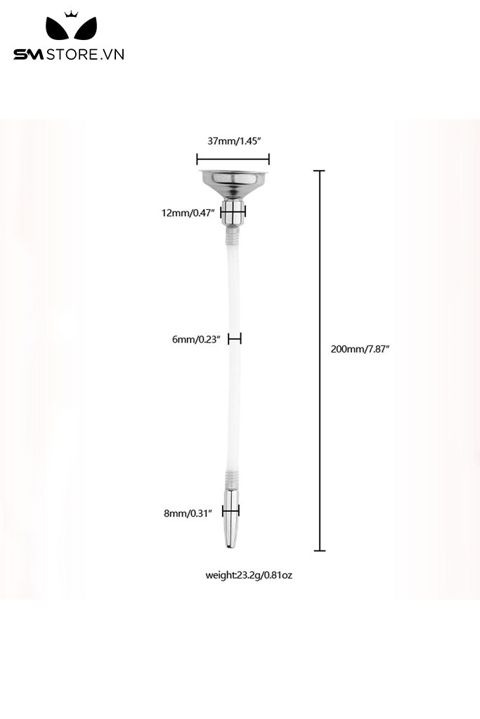 SMT2208 - Ống niệu đạo trong suốt silicon mềm dẻo dài 20cm