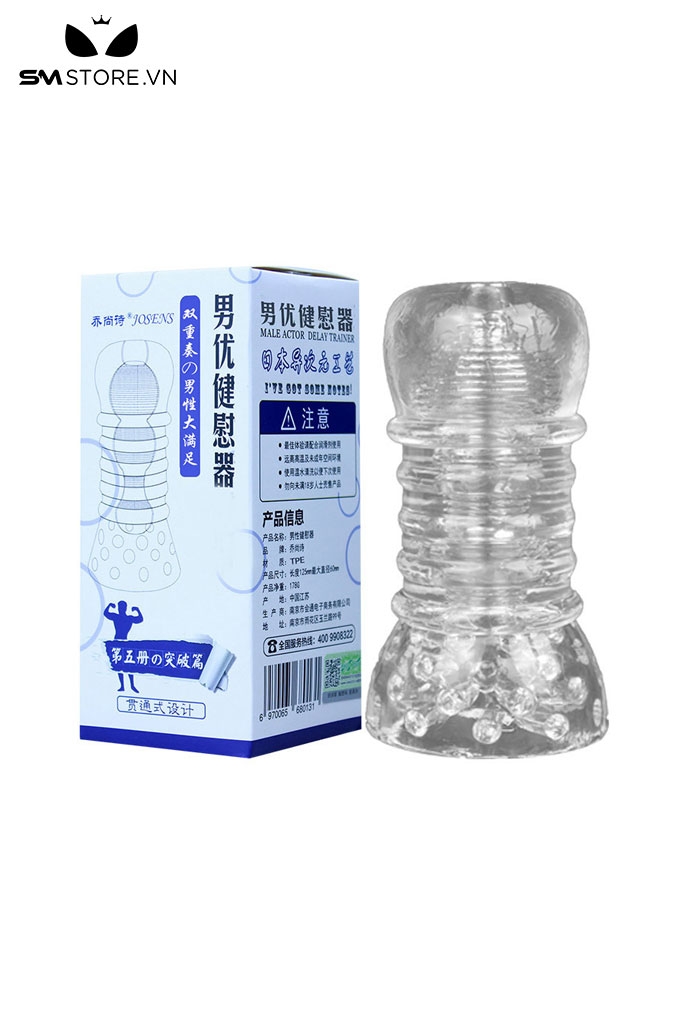 SMT844 - Cốc thủ dâm silicon trong suốt mềm uốn dẻo dài 13cm