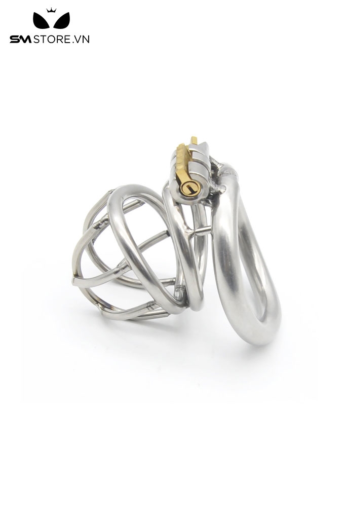 SMT861 - Khóa dương vật inox không gỉ nắp lồng 2 vòng hở dọc