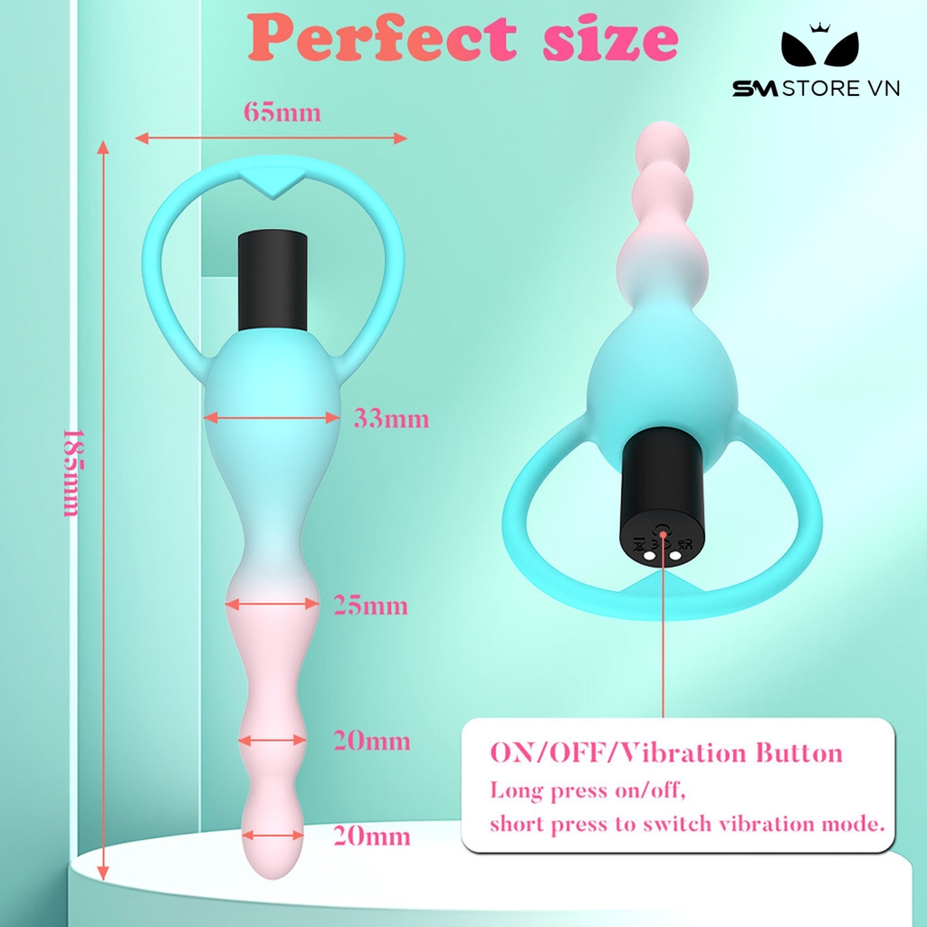 SMT2181 - Máy rung hậu môn sạc điện có 10 chế độ rung dài 185mm